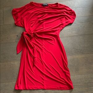 Alex & Alex Chic Red Dress with Side Tie